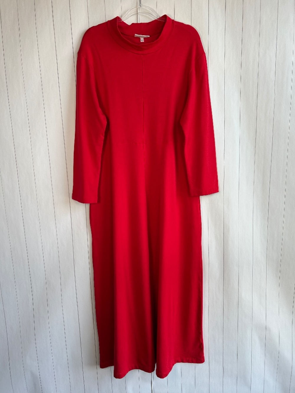 Bryn Walker size XL Weekend maxi dress long sleeve mock neck red organic cotton